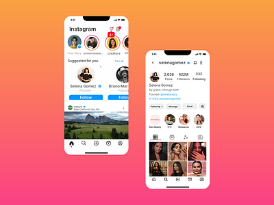 Social Media UI Design ( Home Feed + User Profile Page) app branding instagram color accessibility design figma grid layout highlights grid home feed instagram ui ios kaizen mobile app philosophy screen social media social media templates trendy post topic ui design user profile visual design