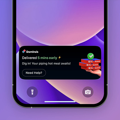 Domino's Order Tracking Live Activity animation apple dominos interaction design ios live activity motion graphics ui ux