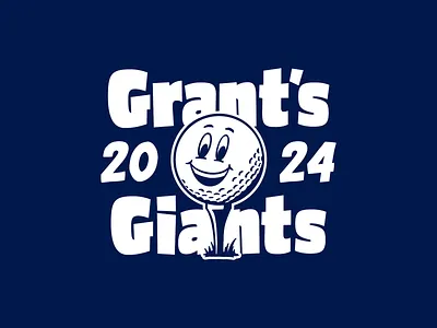 Grant's Giants 2024 golf scramble coozie branding character coozie golf illustration mascot sports