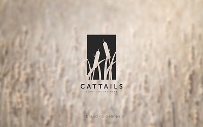 silhouette cattails logo brand identity cattails nature plant simple