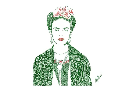 Frida design fridakahlo graphic design illustration lineart portrait vector