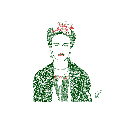 Frida design fridakahlo graphic design illustration lineart portrait vector