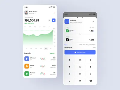 Crypto App Design app design crypto crypto app ui ui design ui designer ux ux design