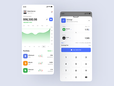 Crypto App Design app design crypto crypto app ui ui design ui designer ux ux design