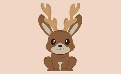 Baby Jackalope illustration jackalope sticker design vector