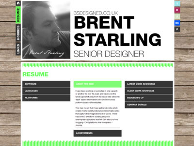 Live test of the new look for bsdesigned cv design resume website