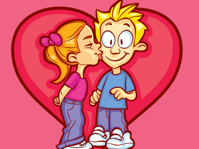 Smooch! heart illustration kids kiss love smooch