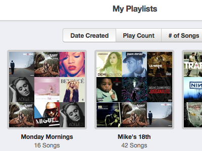 Playlists albums grid helvetica ios ipad iphone music playlist tabs