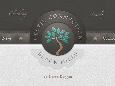 Web clothing shop menu - UI/UX interface celtic cloth fabric irish leaf menu texture tree