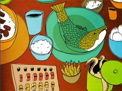 Sumo Meal feast food illustration meal sumo