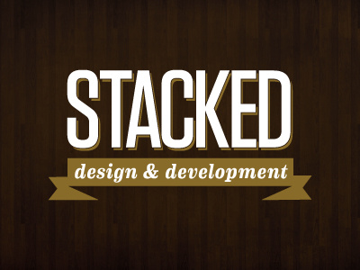 Stacked Design & Development Primary Logotype ribbon type typography