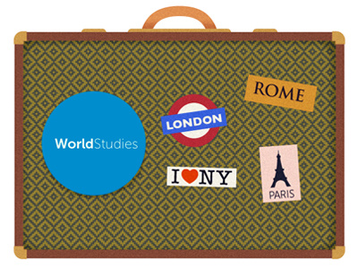 WorldStudies 01 illustration suitcase travel vector