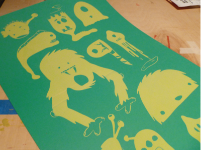 monster poster illustrate poster screen print