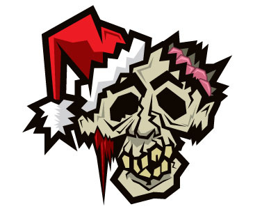 Christmas Zombie illustration vector