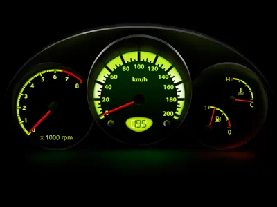 Car panel auto car dashboard display fuel speed speedometer techdesign