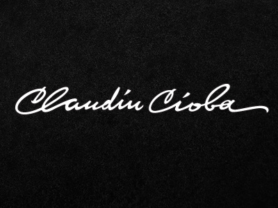 Claudiu Cioba black branding brush pen calligraphy hand writing identity italic lettering logo script signature white