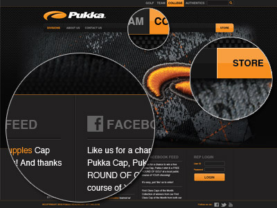 Home page redesign (potential) big slider dark detail home home page orange redesign social media feed website