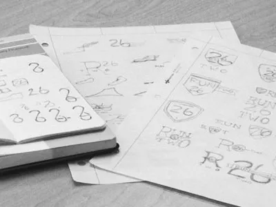 Run26Two Process branding logo process sketches