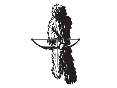 Ghillie bow field ghillie hunt icon illustration stream