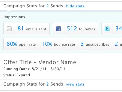 Campaign Stats blue data email info stats