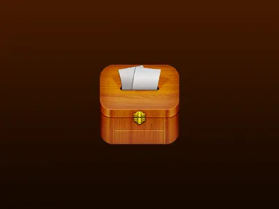 Box App Icon app apple box bronze clip ios paper wood