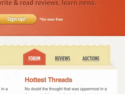 3D like UI with tabs 3d arrow content shadows signup texture title ui