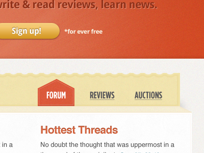 3D like UI with tabs 3d arrow content shadows signup texture title ui