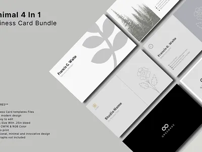 Exclusive 4 In 1 Business Card Bundle. template