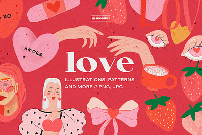 Love Pack. Valentine's Day Toolkit crayon illustration fondness heart pattern in loving memory love love graphics love illustration love postcard sweetheart valentine pattern valentines day valentines day bundle valentines day pack valentines instagram xoxo