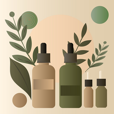 A set of cosmetics for self-care and self-care in natural shades app branding design graphic design illustration logo typography ui ux vector