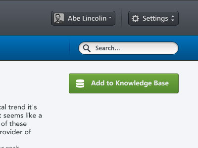 Knowledge Base add app base blue button dark dashboard design designer gear gui icon interface knowledge page profile search separator setting type ui ux web