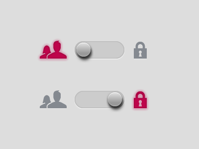 Discarded approach grey icons pink rejected slider ui