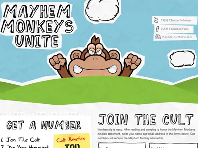 Mayhem Monkeys hand drawn monkey paper
