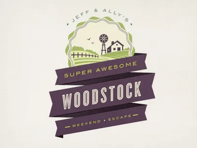 Wedding Gift Card badge engravers gothic farm green purple ribbons