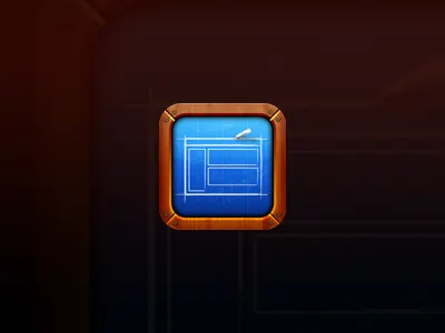 MockUp App Icon blue blueprint chalk gradient icon ios mockup sketch texture wood