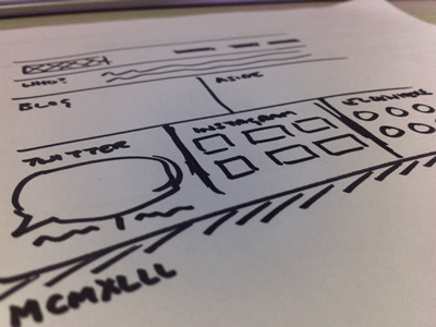 Sketchy Si a4 blog grid ia portfolio sharpie sketch wireframe