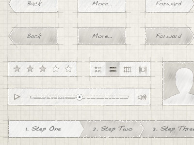 Drawing Board UI Kit brown drawing menu paper pencil player selector sketch