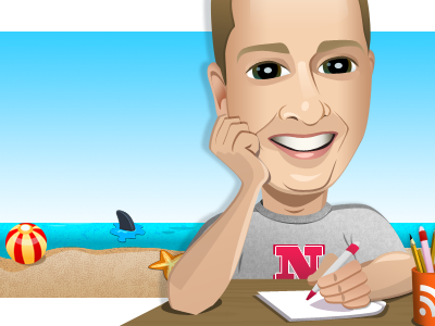 Beach Office character dude illustration mascot