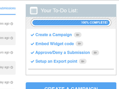 Progress List completion dashboard list progress progress list steps