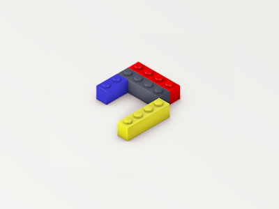 LEGO® "J" 3d cinema 4d depth blur isometric j lego render