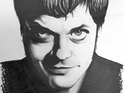 Eddie Izzard british comedian eddie izzard hand drawn illustation pen and ink sketch