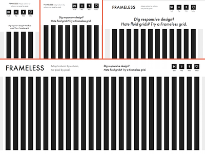 Columns! So many columns! adaptive black columns futura monochrome typekit white