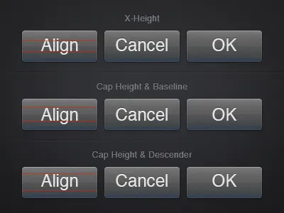 How do you align your button text? alignment baseline button centre question text type