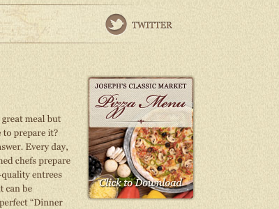 Pizza Menu ui design web design