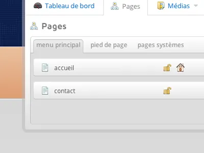 CMS Admin : pages admin cms ui