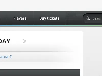 Soccer web black blue button gradient green grey menu neon search ui ux