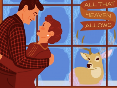 All That Heaven Allows complete deer illustration love man romance vector window winter woman