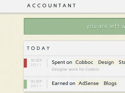 Accountant App app design money timeline transactions wallet