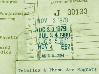 Teleflux / These Are Magnets Collab book card library stamp texture