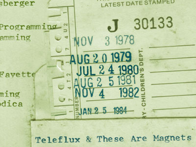Teleflux / These Are Magnets Collab book card library stamp texture